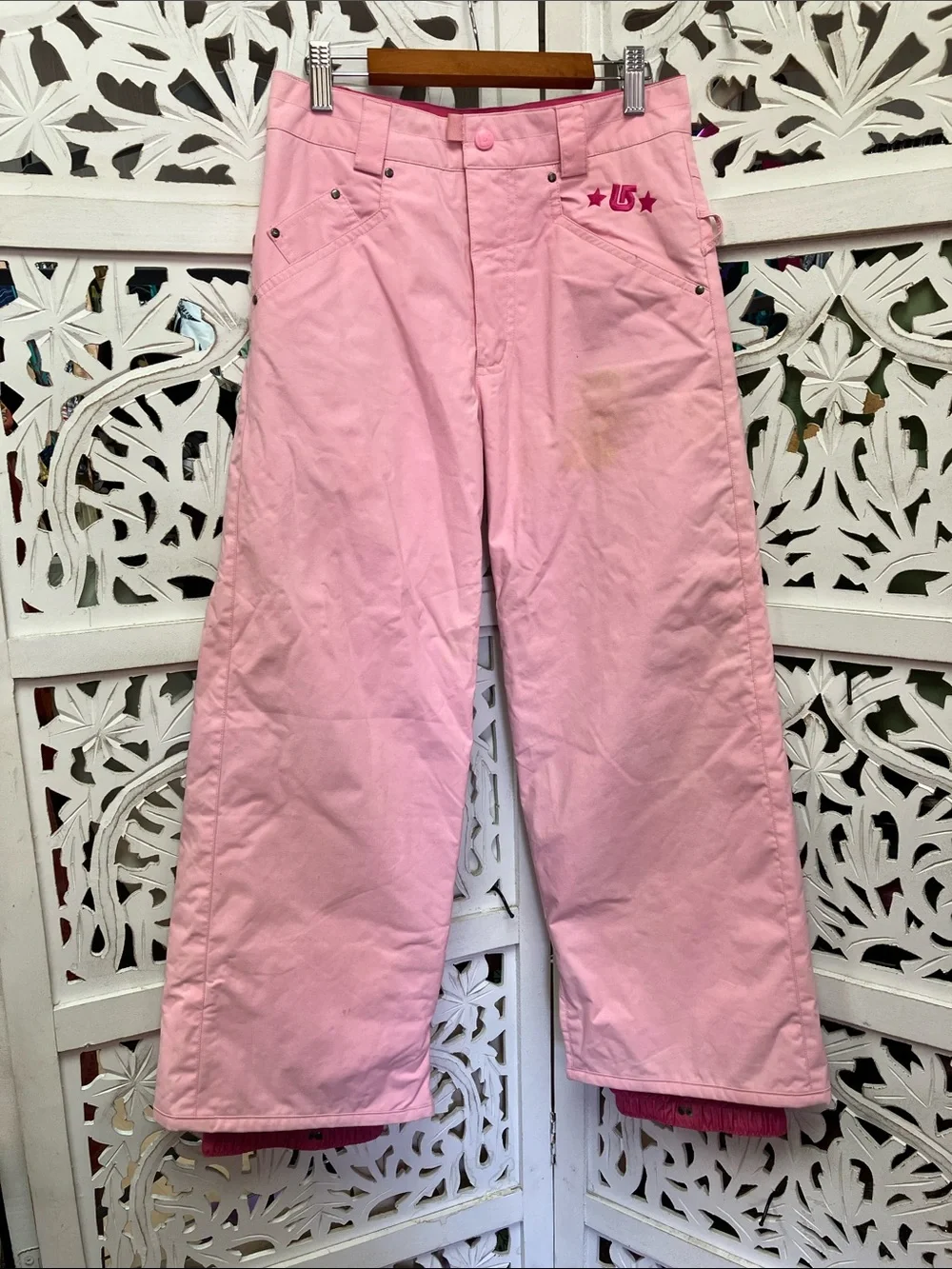 Kids Burton pink snowboard pants size L.